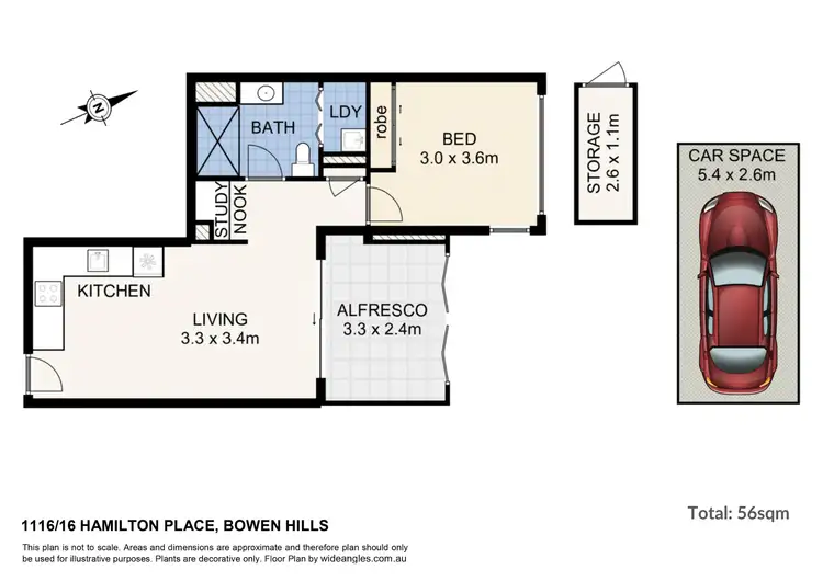 Floorplan of Homely apartment listing, 1116/16 Hamilton Place, Bowen Hills QLD 4006