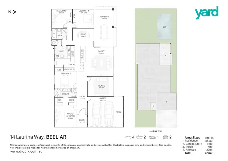 Floorplan of Homely house listing, 14 Laurina Way, Beeliar WA 6164