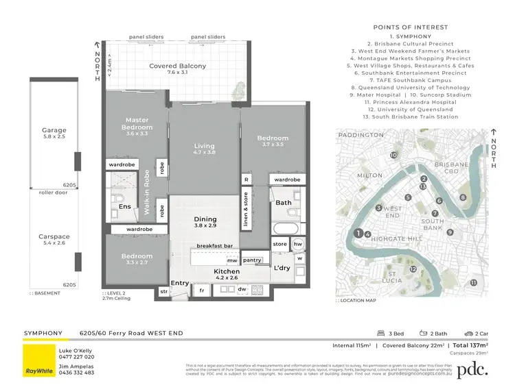 Floorplan of Homely apartment listing, 6205/60 Ferry Road, West End QLD 4101