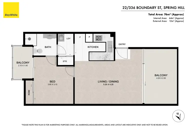 Floorplan of Homely apartment listing, 22/336 Boundary Street, Spring Hill QLD 4000