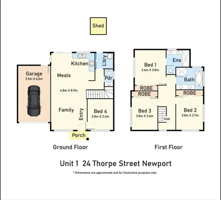 Floorplan of Homely townhouse listing, 1/24 Thorpe Street, Newport VIC 3015