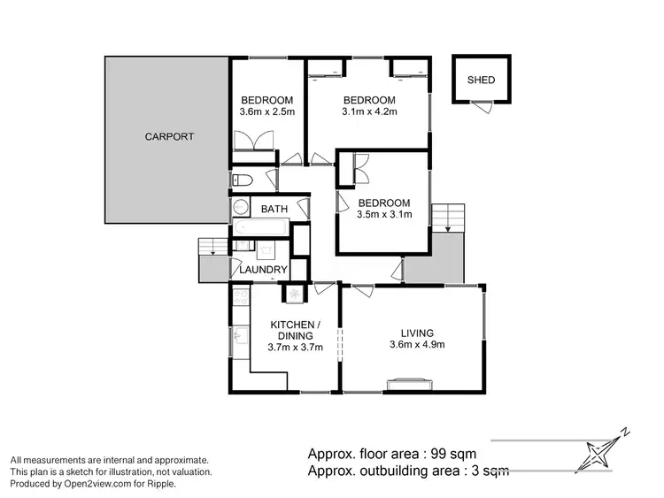 Floorplan of Homely house listing, 35 Currajong Street, Mornington TAS 7018