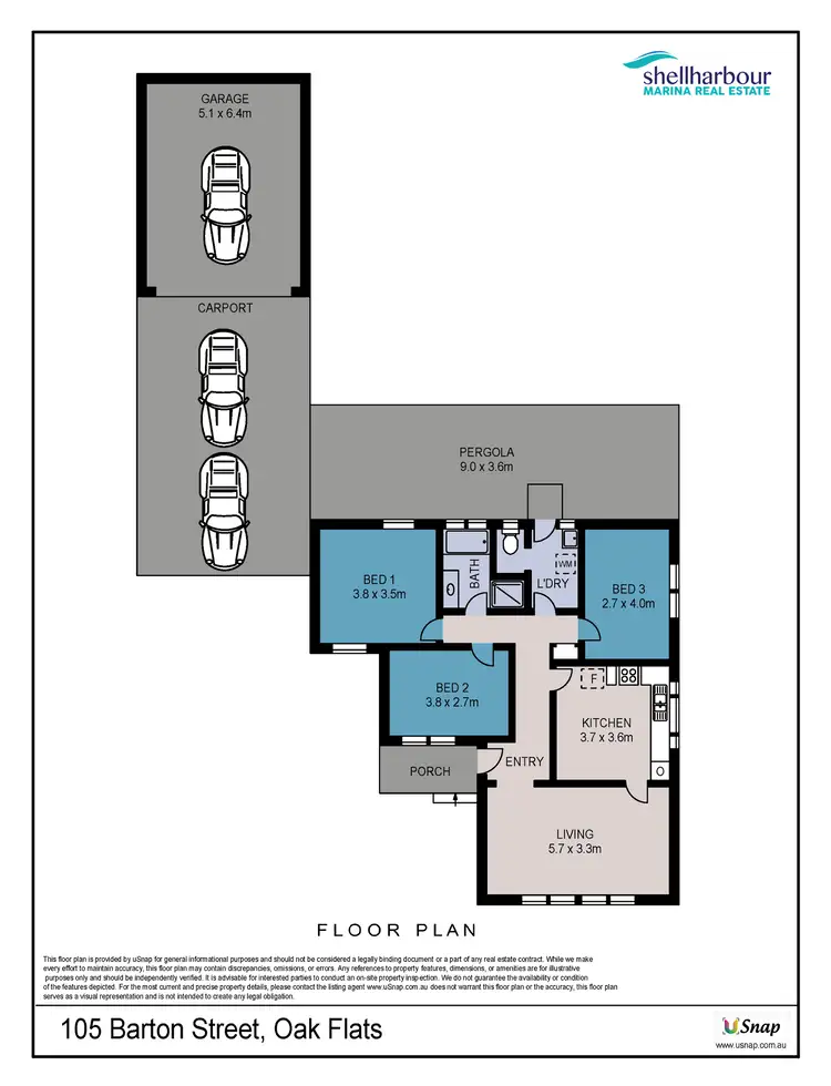Floorplan of Homely house listing, 105 Barton Street, Oak Flats NSW 2529