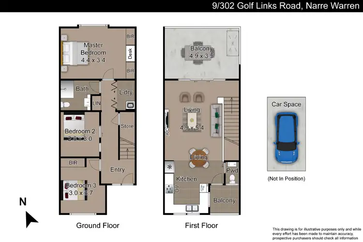 Floorplan of Homely unit listing, 9/302 Golf Links Road, Narre Warren VIC 3805