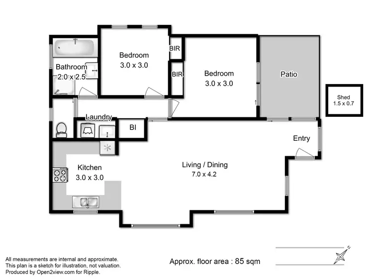 Floorplan of Homely unit listing, 1/8 Bay Waters Court, Old Beach TAS 7017