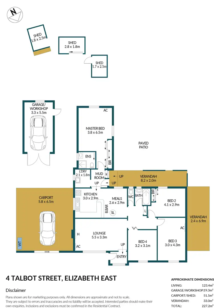 Floorplan of Homely house listing, 4 Talbot Street, Elizabeth East SA 5112