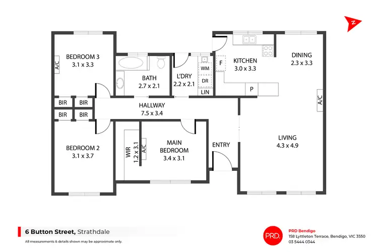 Floorplan of Homely house listing, 6 Button Street, Strathdale VIC 3550