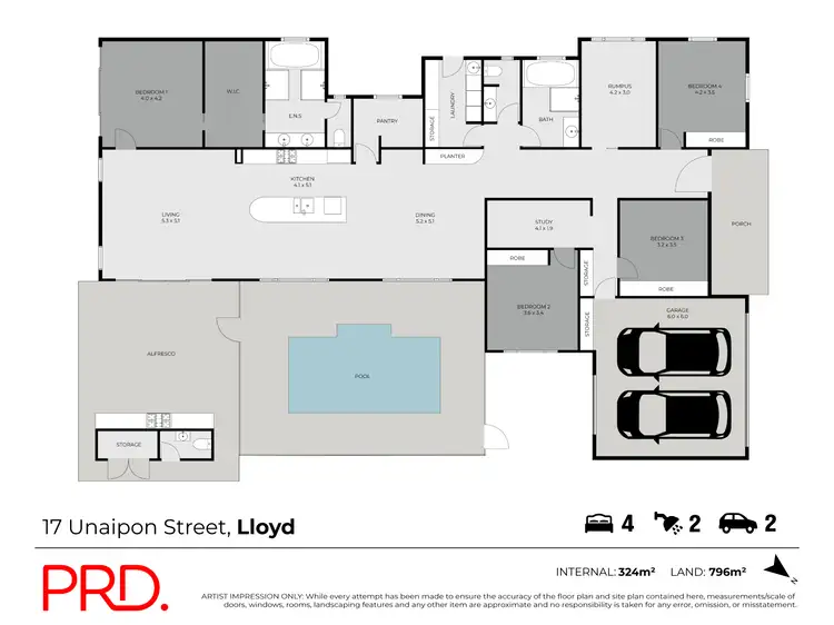 Floorplan of Homely house listing, 17 Unaipon Street, Lloyd NSW 2650