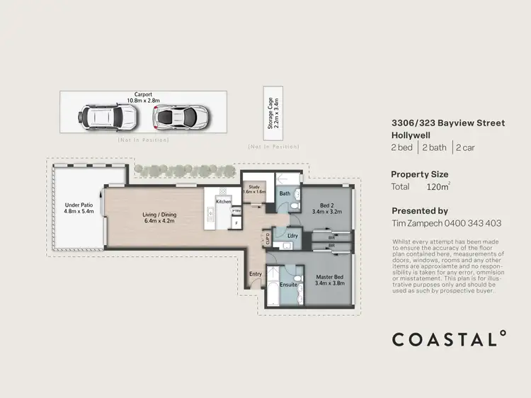 Floorplan of Homely apartment listing, 3306/323 Bayview Street, Hollywell QLD 4216