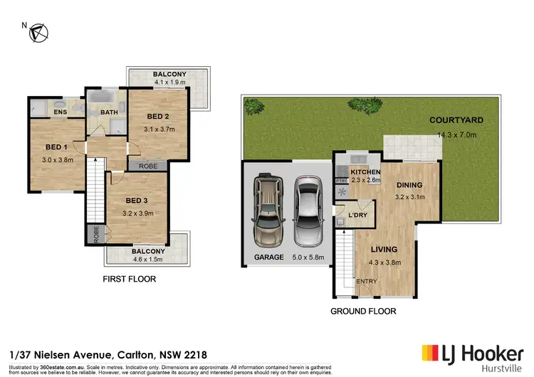 Floorplan of Homely townhouse listing, 1/37 Nielsen Avenue, Carlton NSW 2218