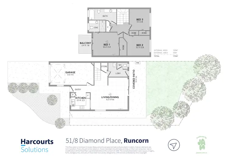 Floorplan of Homely townhouse listing, 51/8 Diamond Place, Runcorn QLD 4113