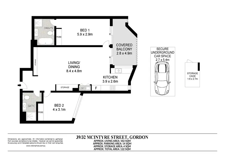 Floorplan of Homely apartment listing, 39/32-34 McIntyre Street, Gordon NSW 2072