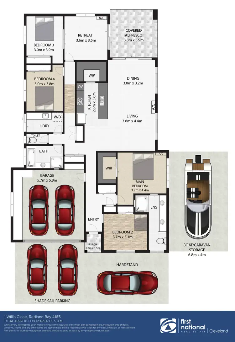 Floorplan of Homely house listing, 1 Willis Close, Redland Bay QLD 4165