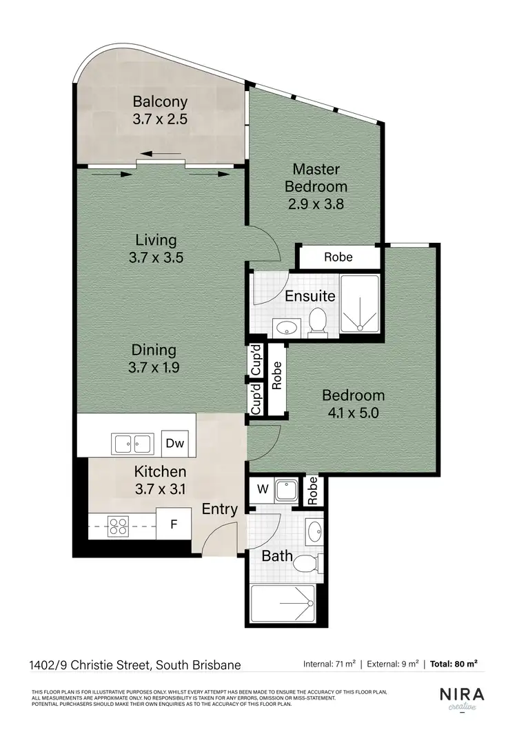 Floorplan of Homely apartment listing, 1402/9 Christie Street, South Brisbane QLD 4101