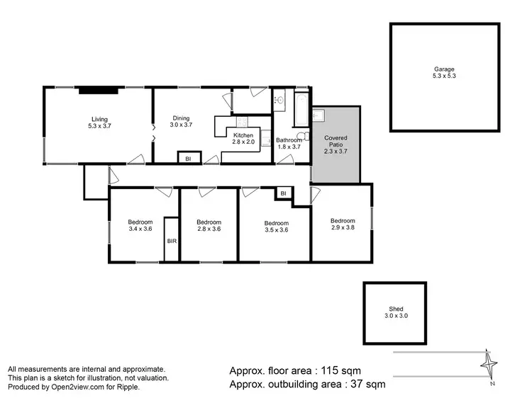 Floorplan of Homely house listing, 76 Arunta Crescent, Chigwell TAS 7011