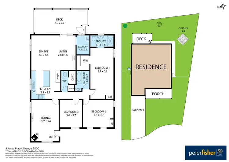 Floorplan of Homely house listing, 3 Katoa Place, Orange NSW 2800