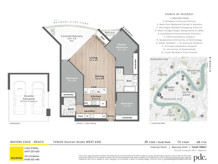 Floorplan of Homely apartment listing, 1416/45 Duncan Street, West End QLD 4101
