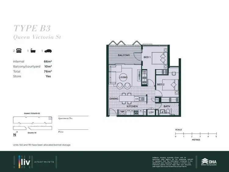Floorplan of Homely apartment listing, 110/51 Queen Victoria Street, Fremantle WA 6160