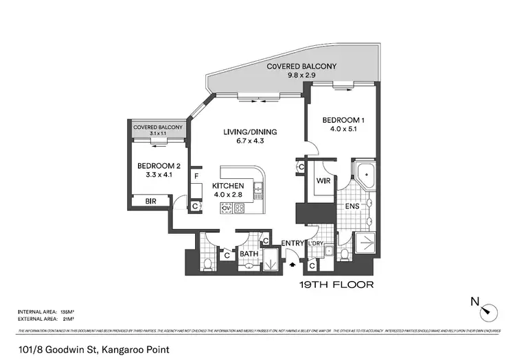 Floorplan of Homely apartment listing, 101/8 Goodwin Street, Kangaroo Point QLD 4169