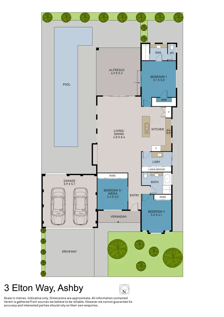 Floorplan of Homely house listing, 3 Elton Way, Ashby WA 6065