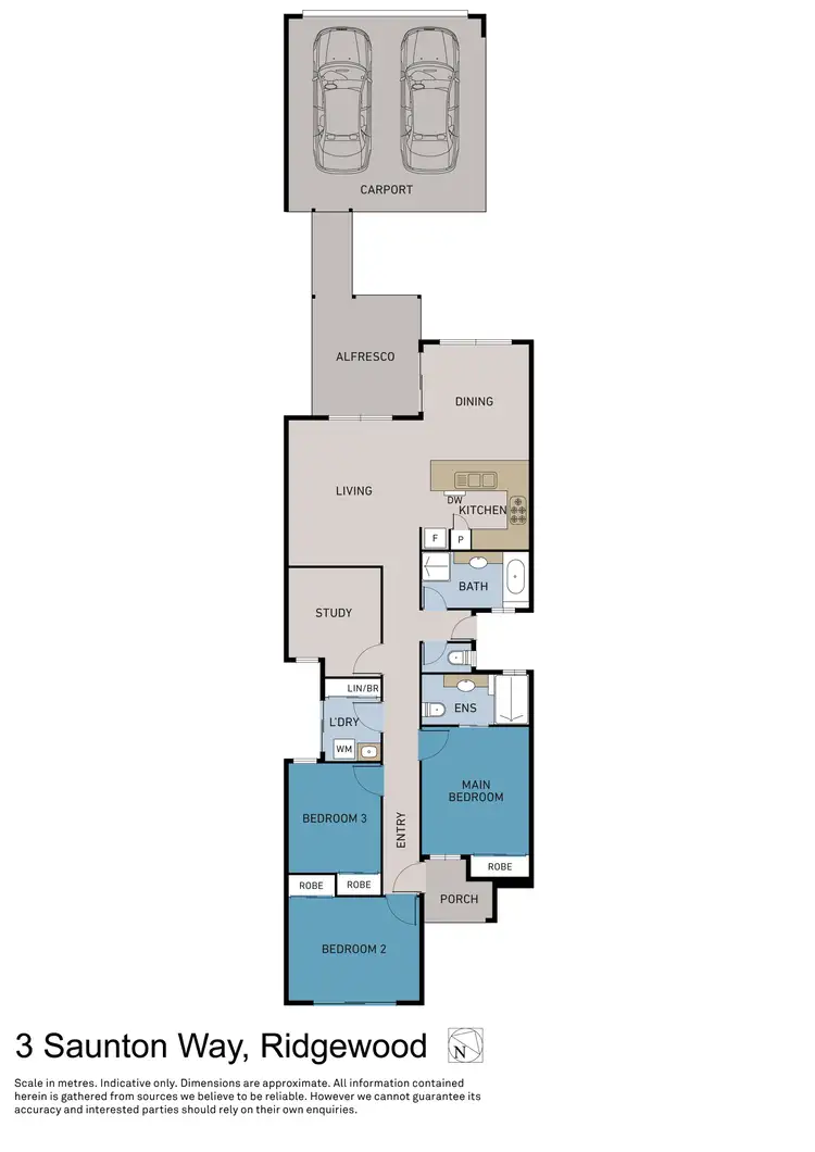Floorplan of Homely house listing, 3 Saunton Way, Ridgewood WA 6030