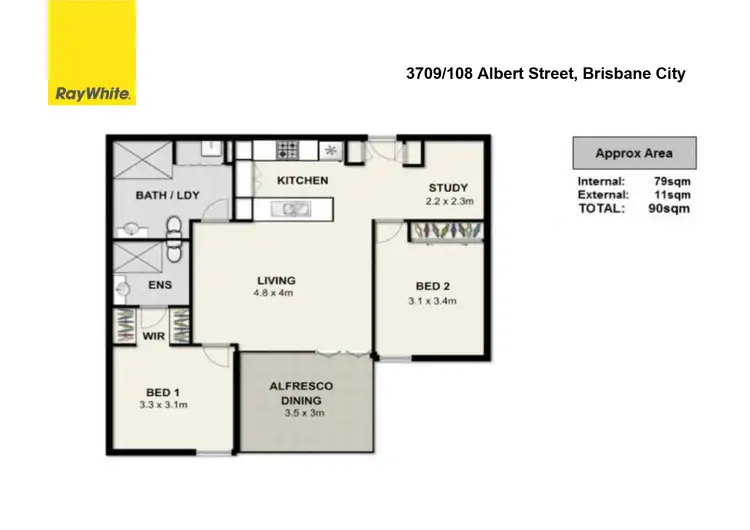 Floorplan of Homely apartment listing, 3709/108 Albert Street, Brisbane City QLD 4000