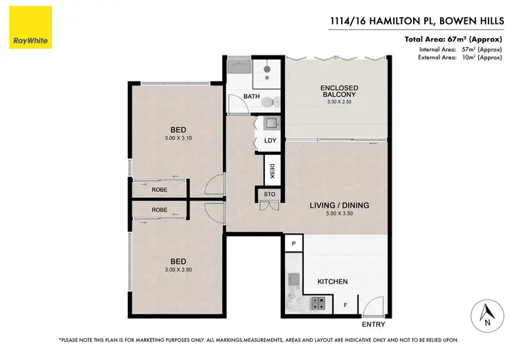 Floorplan of Homely apartment listing, 1114/16 Hamilton Place, Bowen Hills QLD 4006