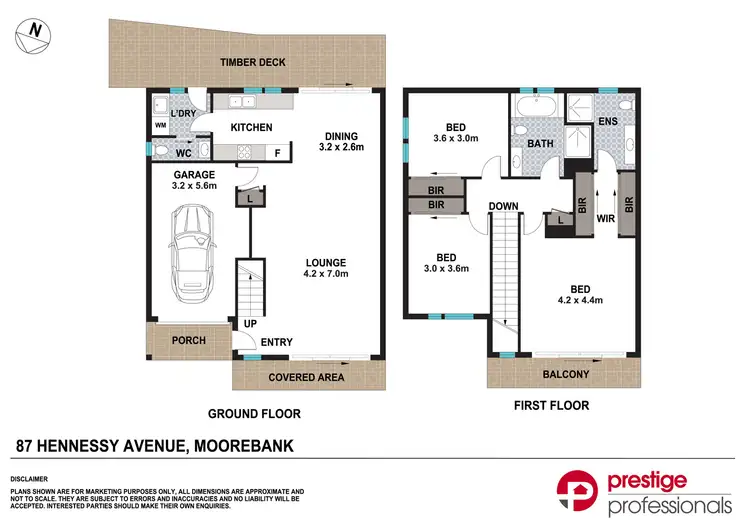 Floorplan of Homely semi-detached listing, 87 Hennessy Avenue, Moorebank NSW 2170
