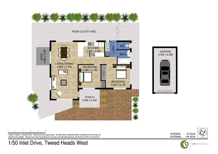Floorplan of Homely semi-detached listing, 1/50 Inlet Drive, Tweed Heads West NSW 2485