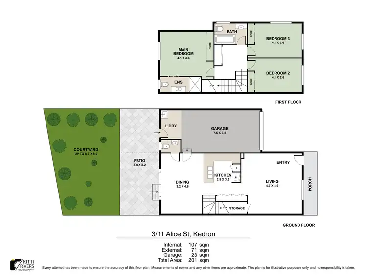 Floorplan of Homely townhouse listing, 3/11 Alice Street, Kedron QLD 4031