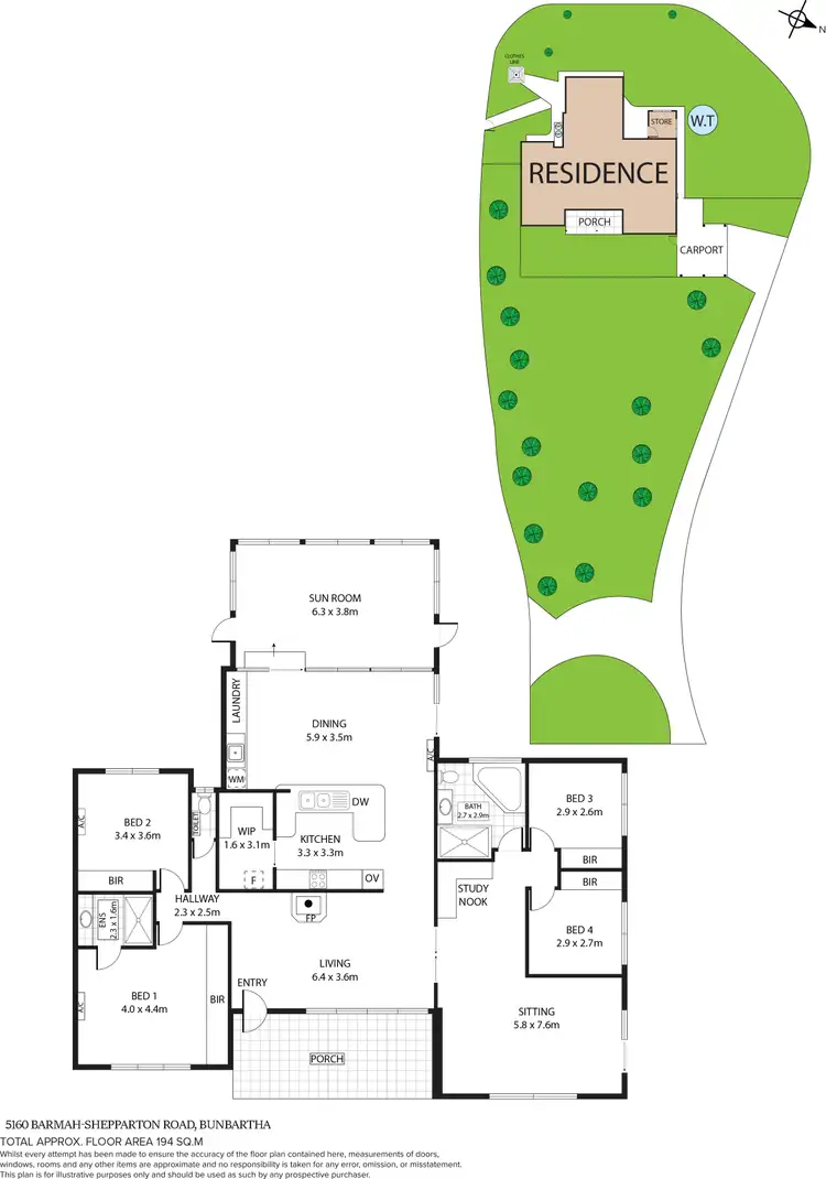 Floorplan of Homely rural property listing, 5160 Barmah-Shepparton Road, Bunbartha VIC 3634