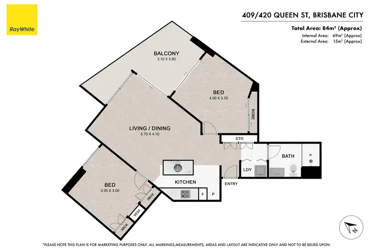 Floorplan of Homely apartment listing, 409/420 Queen Street, Brisbane City QLD 4000