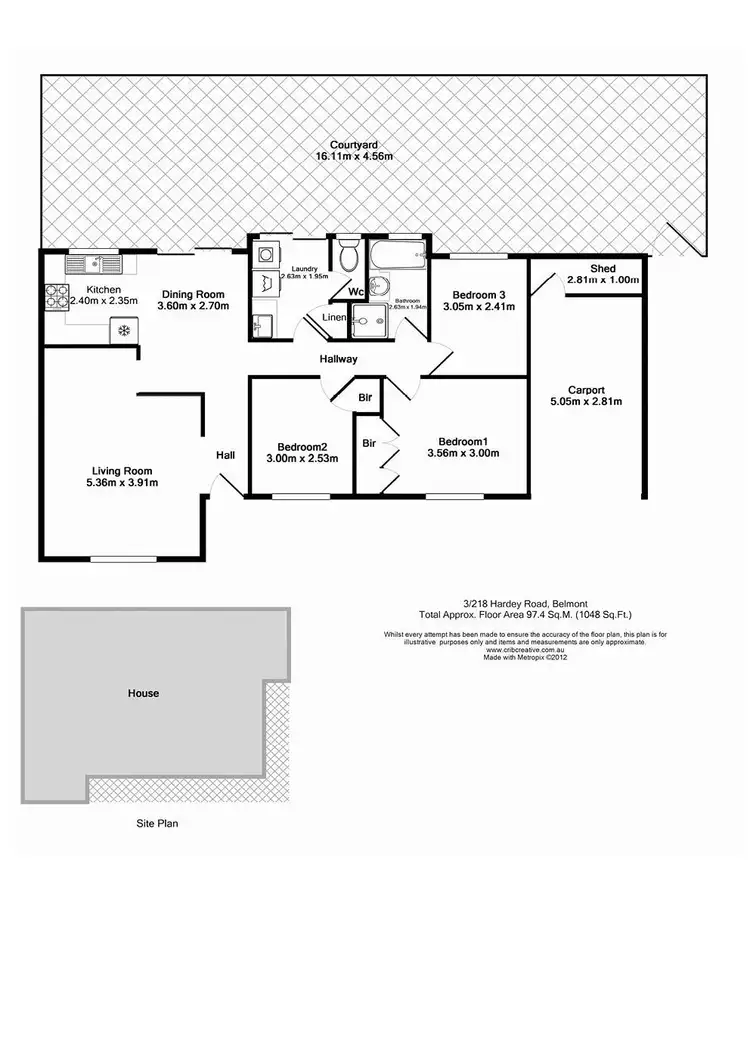 Floorplan of Homely villa listing, 3/218 Hardey Road, Belmont WA 6104