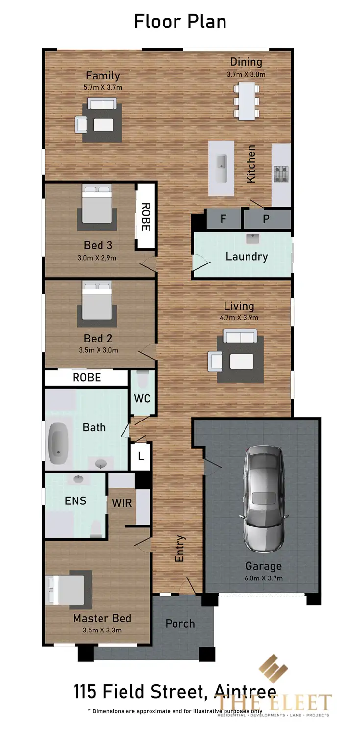 Floorplan of Homely house listing, 115 Fields Street, Aintree VIC 3336