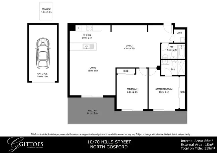 Floorplan of Homely apartment listing, 10/70 Hills Street, North Gosford NSW 2250