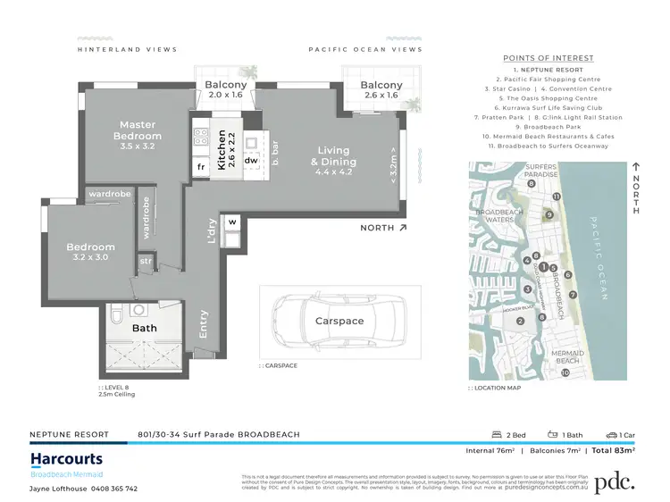 Floorplan of Homely unit listing, 801/30-34 Surf Parade, Broadbeach QLD 4218
