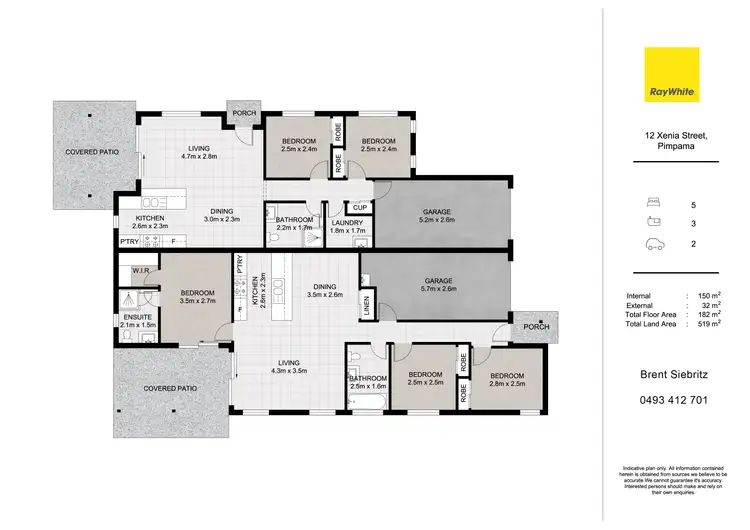 Floorplan of Homely semi-detached listing, 1/12 Xenia Street, Pimpama QLD 4209