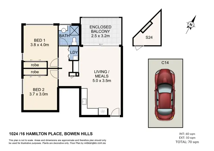 Floorplan of Homely apartment listing, 1024/16 Hamilton Place, Bowen Hills QLD 4006