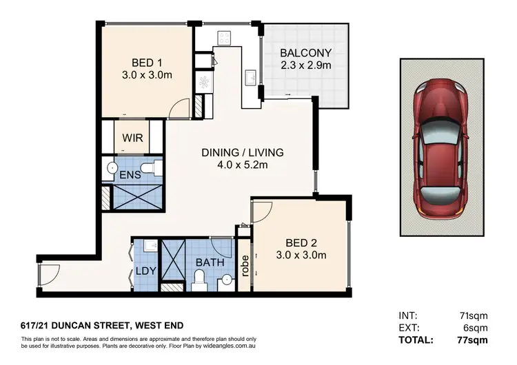 Floorplan of Homely apartment listing, 617/21 Duncan Street, West End QLD 4101