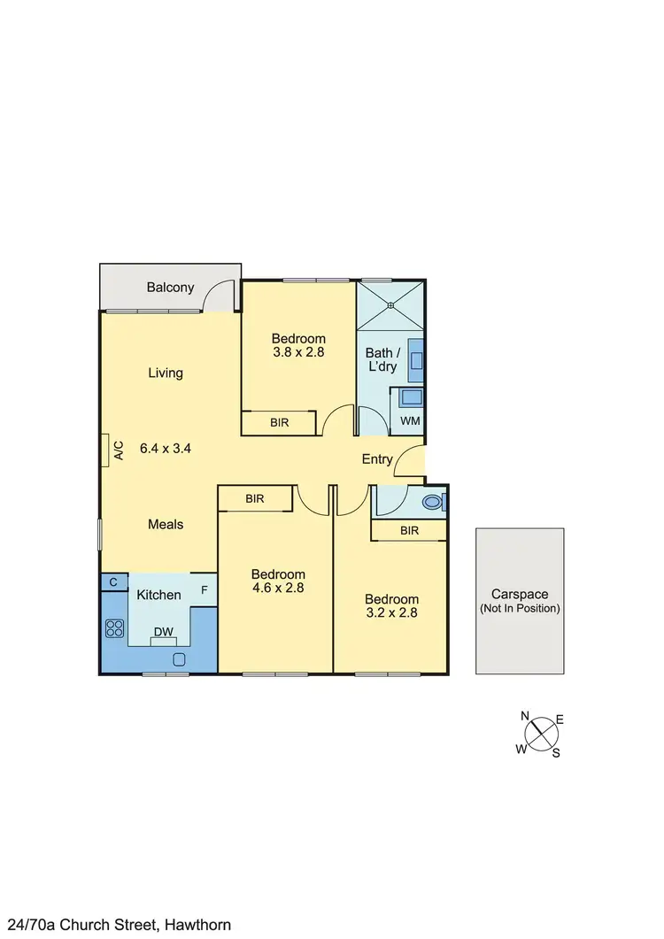 Floorplan of Homely apartment listing, 24/70A Church Street, Hawthorn VIC 3122