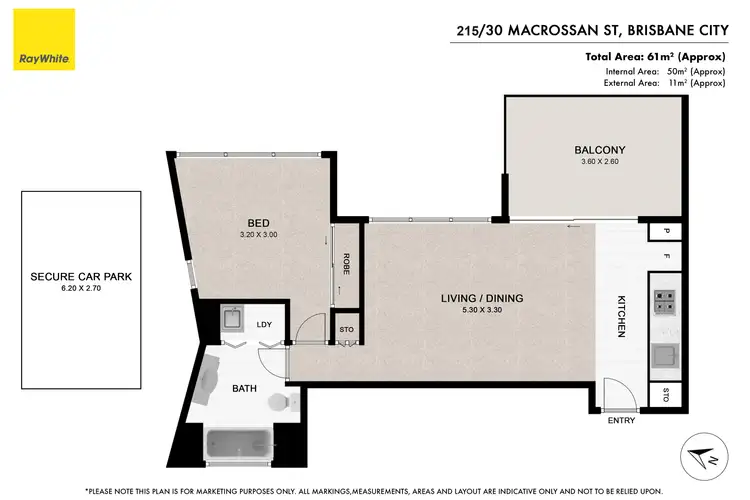 Floorplan of Homely apartment listing, 215/30 Macrossan Street, Brisbane City QLD 4000
