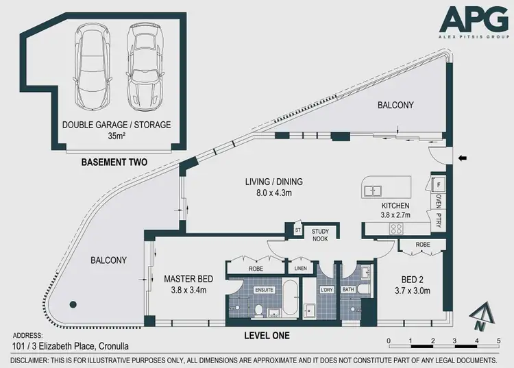 Floorplan of Homely apartment listing, 101/3 Elizabeth Place, Cronulla NSW 2230