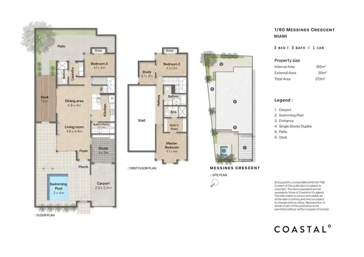 Floorplan of Homely semi-detached listing, 1/60 Messines Crescent, Miami QLD 4220