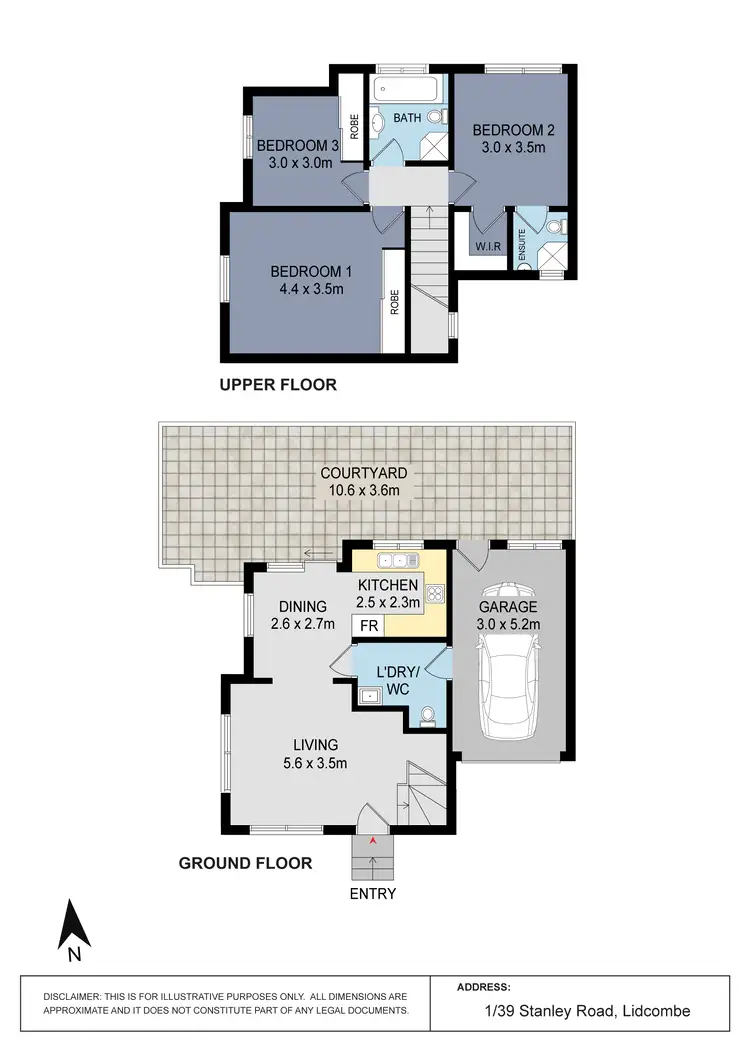 Floorplan of Homely townhouse listing, 1/39 Stanley Road, Lidcombe NSW 2141