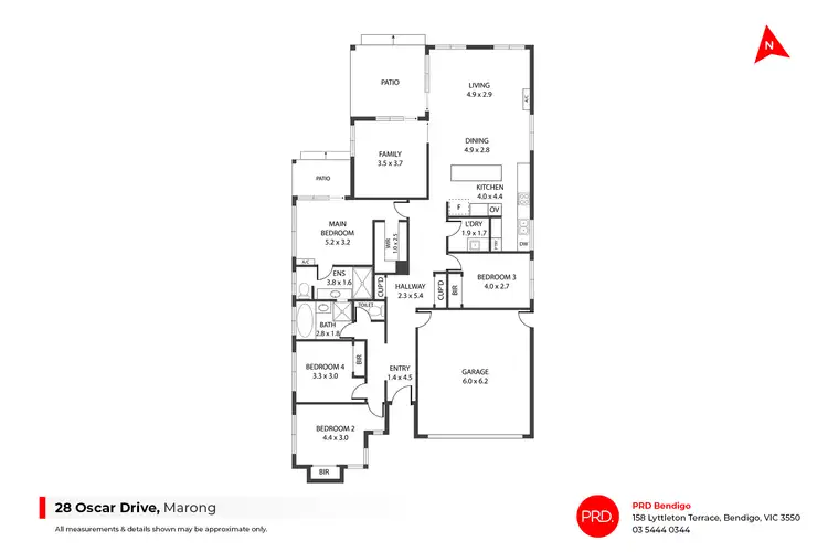 Floorplan of Homely house listing, 28 Oscar Drive, Marong VIC 3515