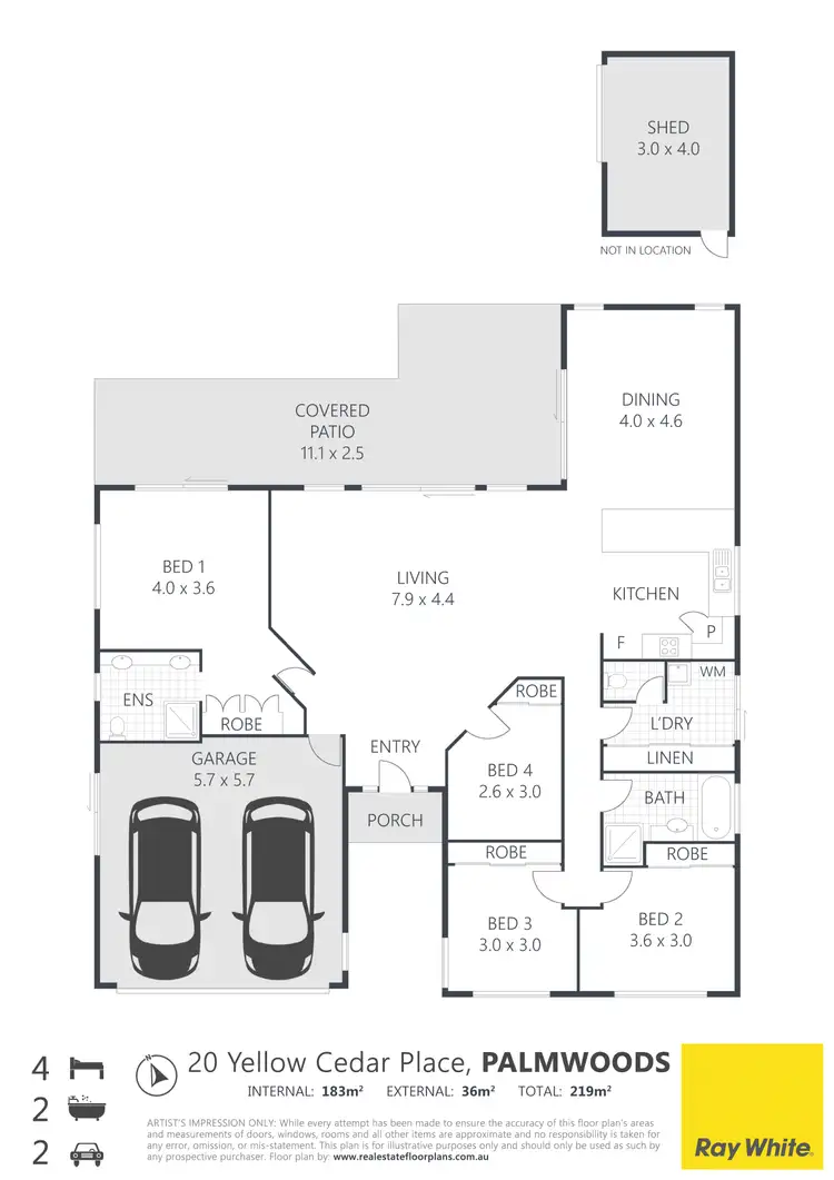 Floorplan of Homely house listing, 20 Yellow Cedar Place, Palmwoods QLD 4555