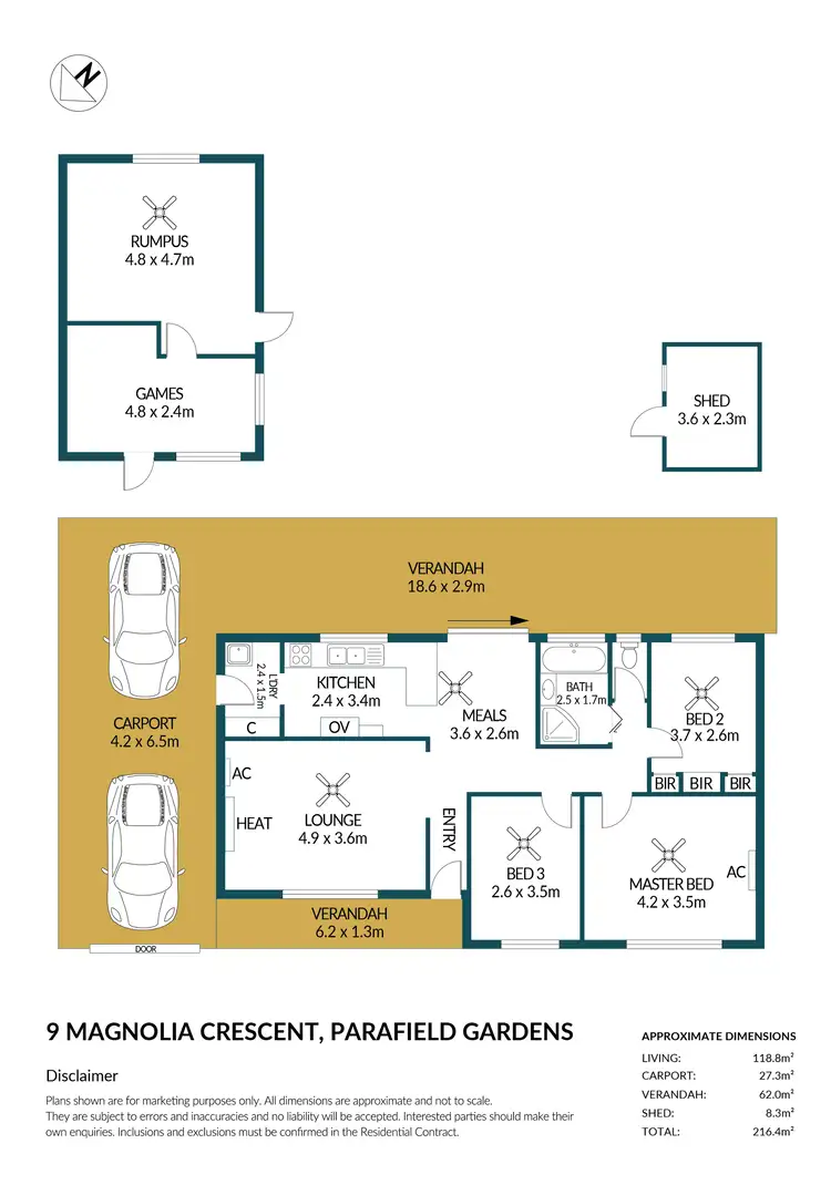Floorplan of Homely house listing, 9 Magnolia Crescent, Parafield Gardens SA 5107