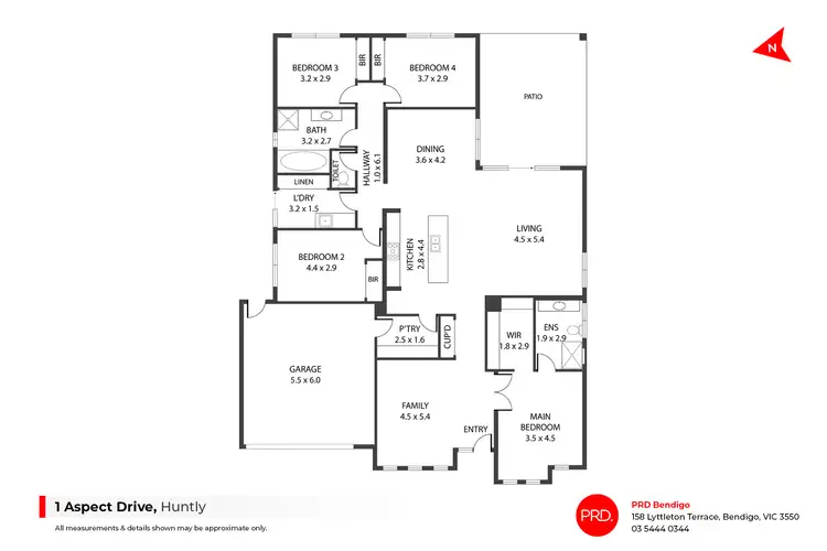 Floorplan of Homely house listing, 1 Aspect Drive, Huntly VIC 3551