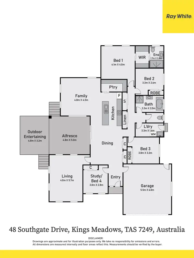 Floorplan of Homely house listing, 48 Southgate Drive, Kings Meadows TAS 7249
