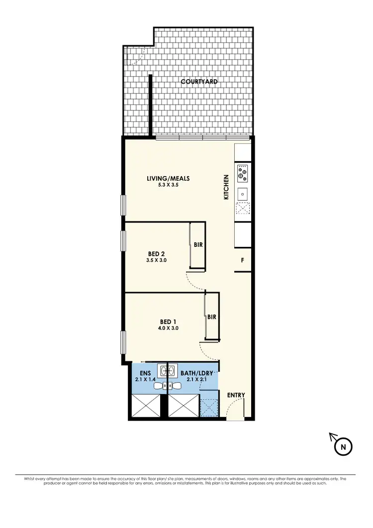 Floorplan of Homely apartment listing, 1/80 Ormond Street, Kensington VIC 3031